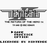 Nemesis II - The Return of the Hero (Europe) Title Screen
